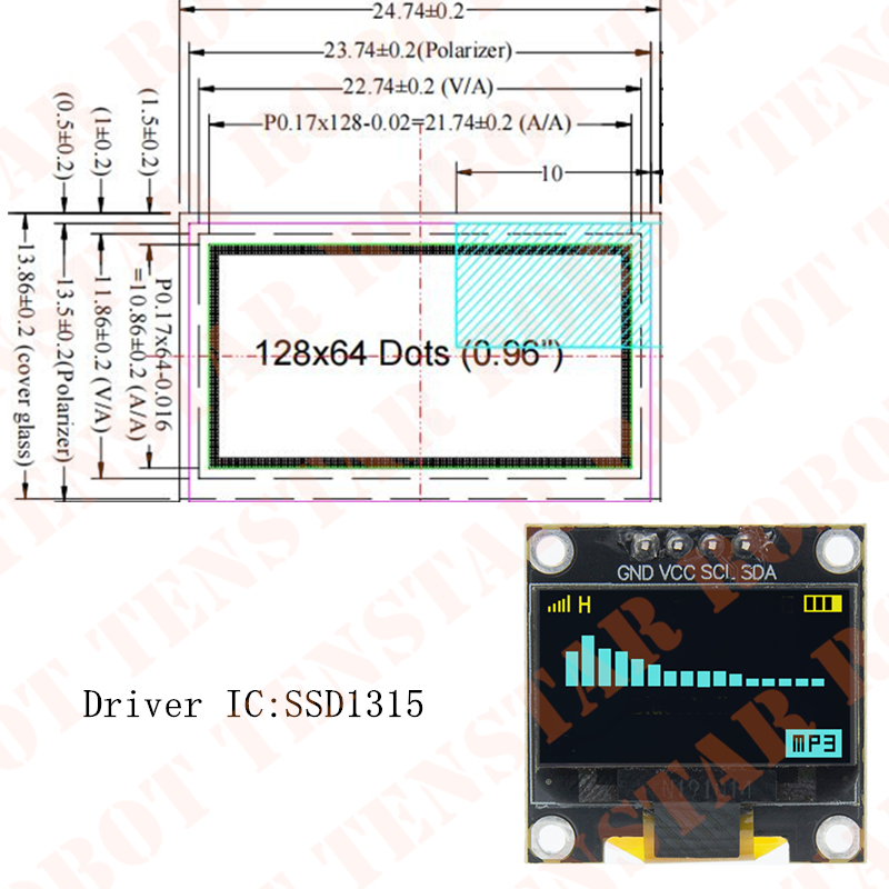 TENSTAR 0.96 Inch OLED SSD1306 - огляд і ціна Ssd1306