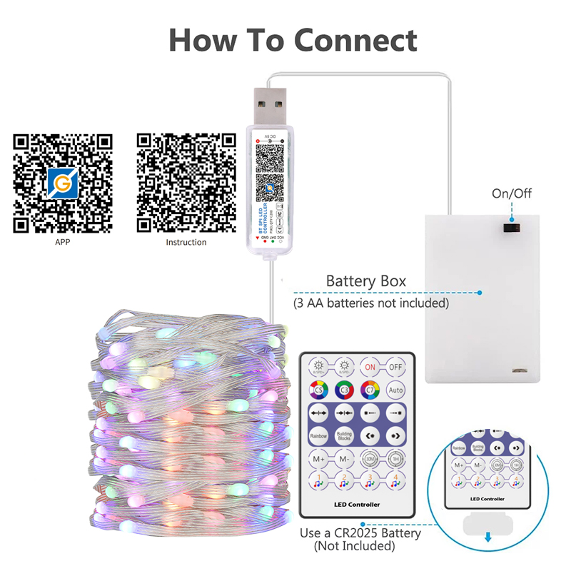 WS2812B Fairy Light String 3AA - огляд і ціна Ws2812B