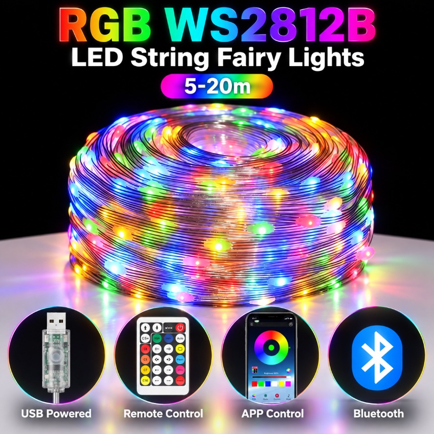 5-20m WS2812B RGB LED Fairy St - огляд і ціна Ws2812B